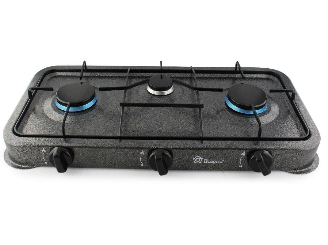 Настольная газовая плита Domotec MS-6603 3 кф. Серый (НФ-00006038)