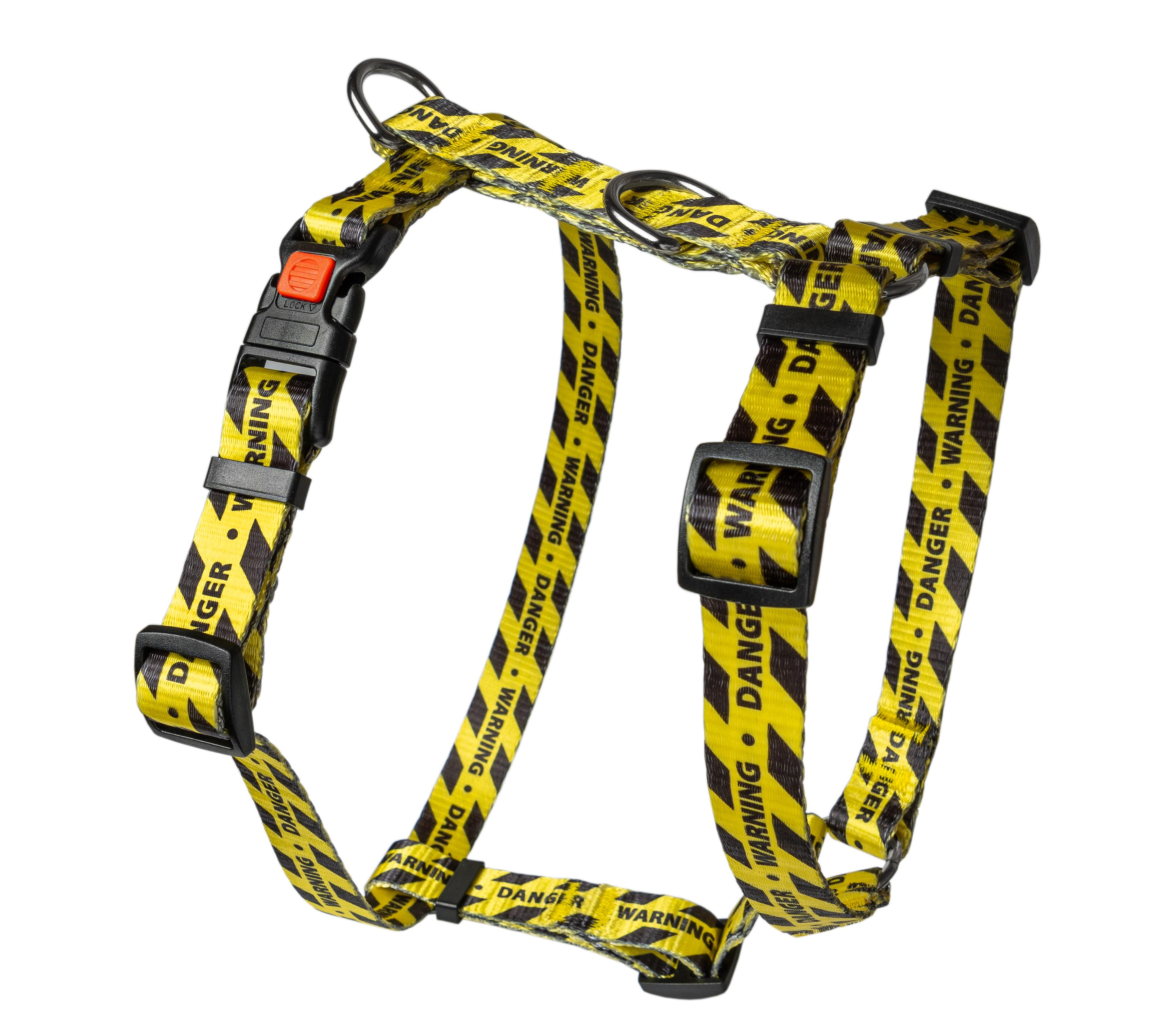 Шлея нейлоновая анатомическая KareLine WARNING с узором и пластиковой пряжкой 20 мм А 400-500 мм В 500-630 мм (0892/4) - фото 1