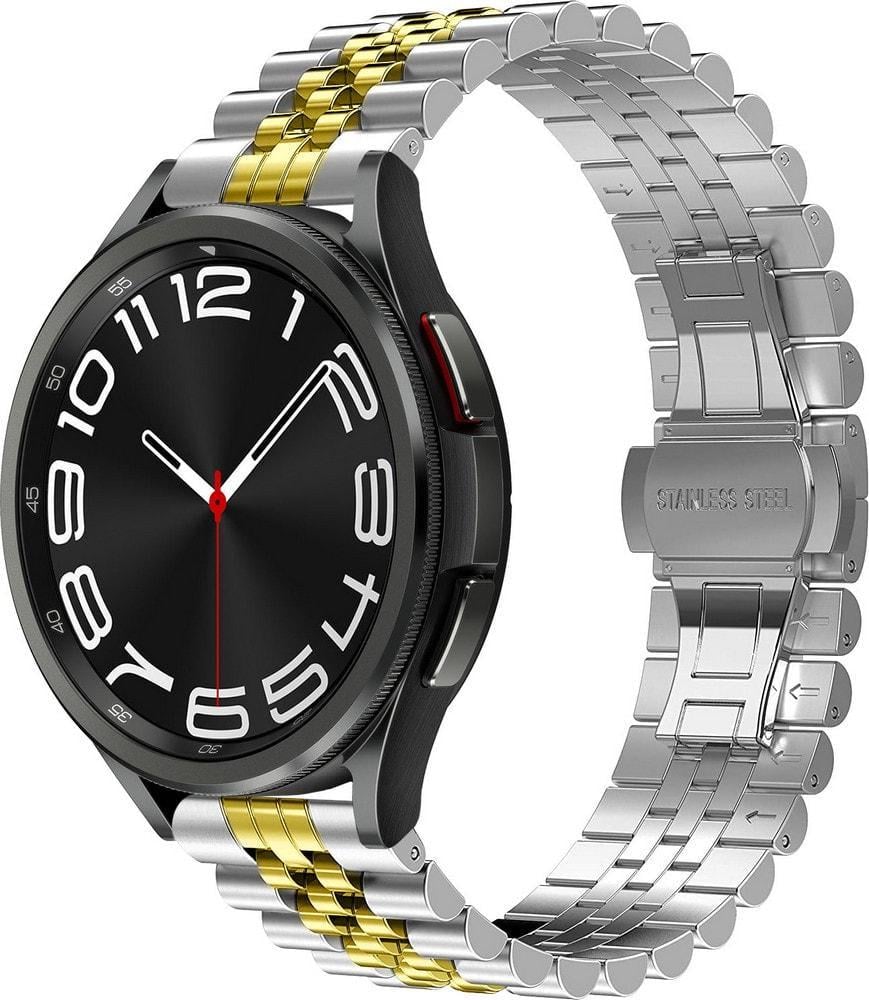 Браслет металлический Stech Line для Galaxy Watch 6 Classic 43 мм Silver Gold (37649-67)