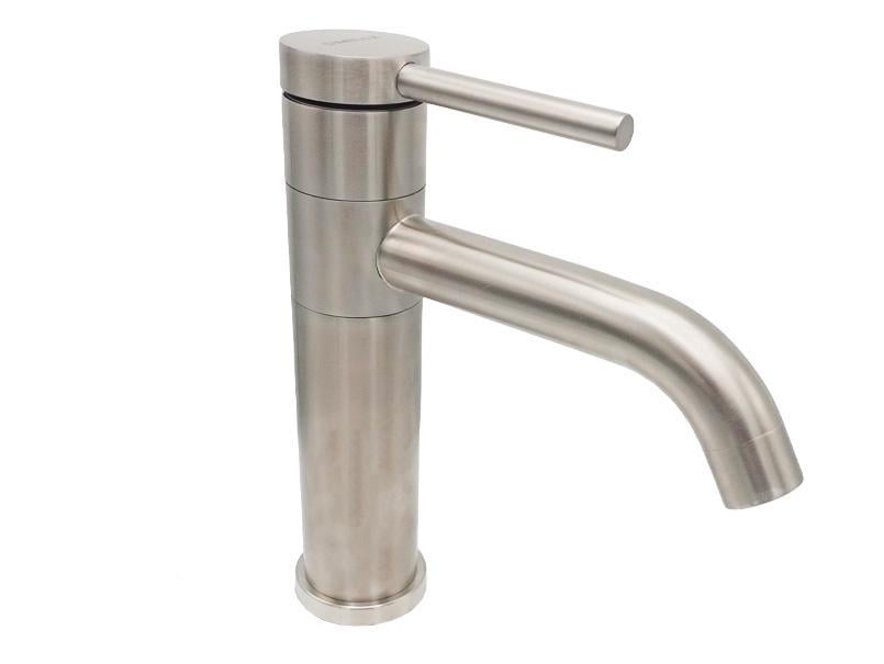 Смеситель для умывальника Millz наклонный излив Нержавеющая сталь (RS-MRS-SS-0022)