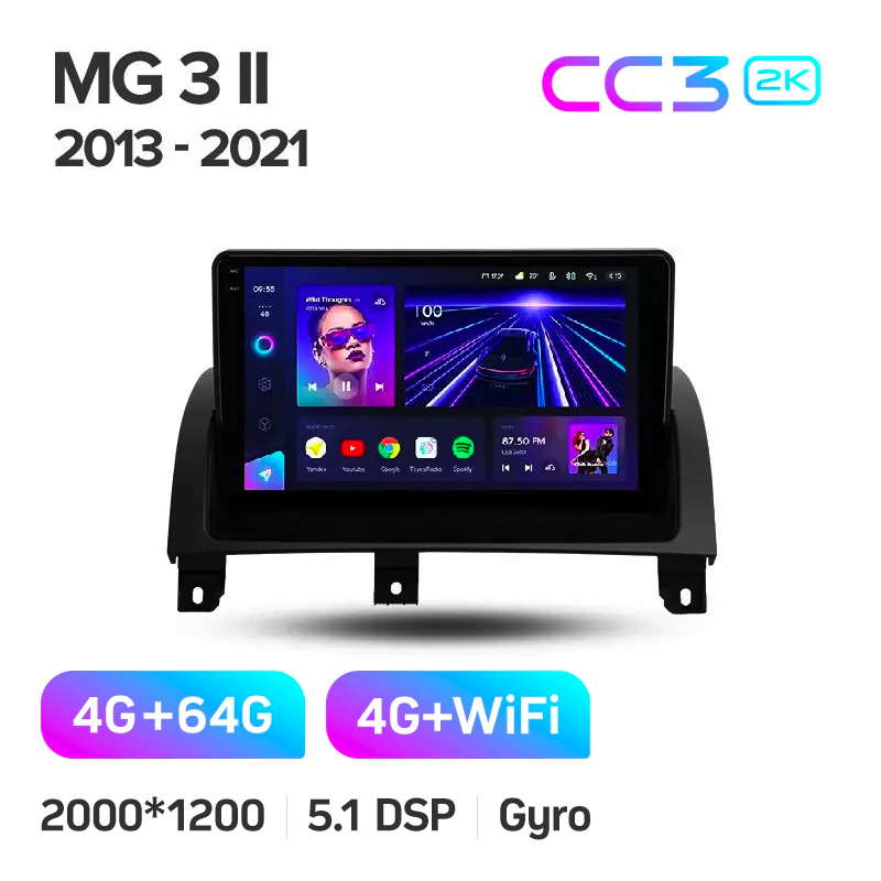 Автомагнитола штатная Teyes CC3 2К для MG 3 II Cross 2013-2021 Android CC3 2К 4+64G Wi-Fi+4G (1877986619) - фото 2