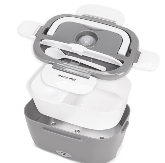 Ланч-бокс електричний Kamille Vizo із двома ємностями 1,5/0,45 л Сірий/Білий (2171) - фото 8 Ланч-бокс електричний Kamille Vizo із двома ємностями 1,5/0,45 л Сірий/Білий (2171) - фото 8