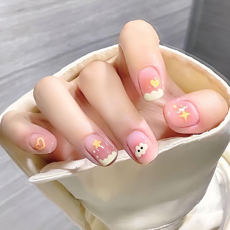 Накладные ногти с клеем Bananahall 13440 24 шт. Бежевый (A9885)