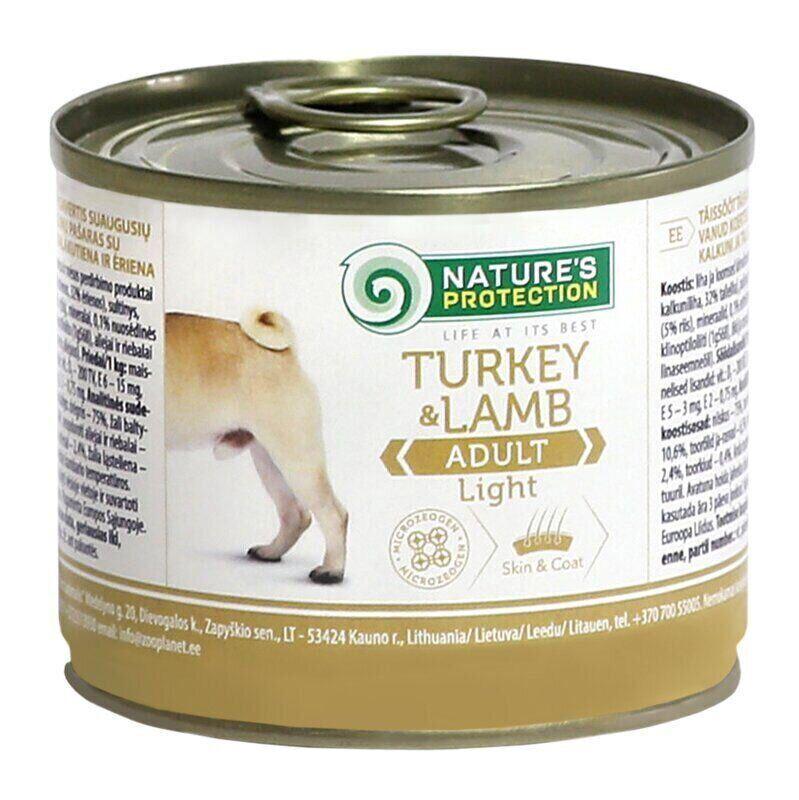 Корм влажный для собак Nature's Protection Light Turkey&Lamb 200 г