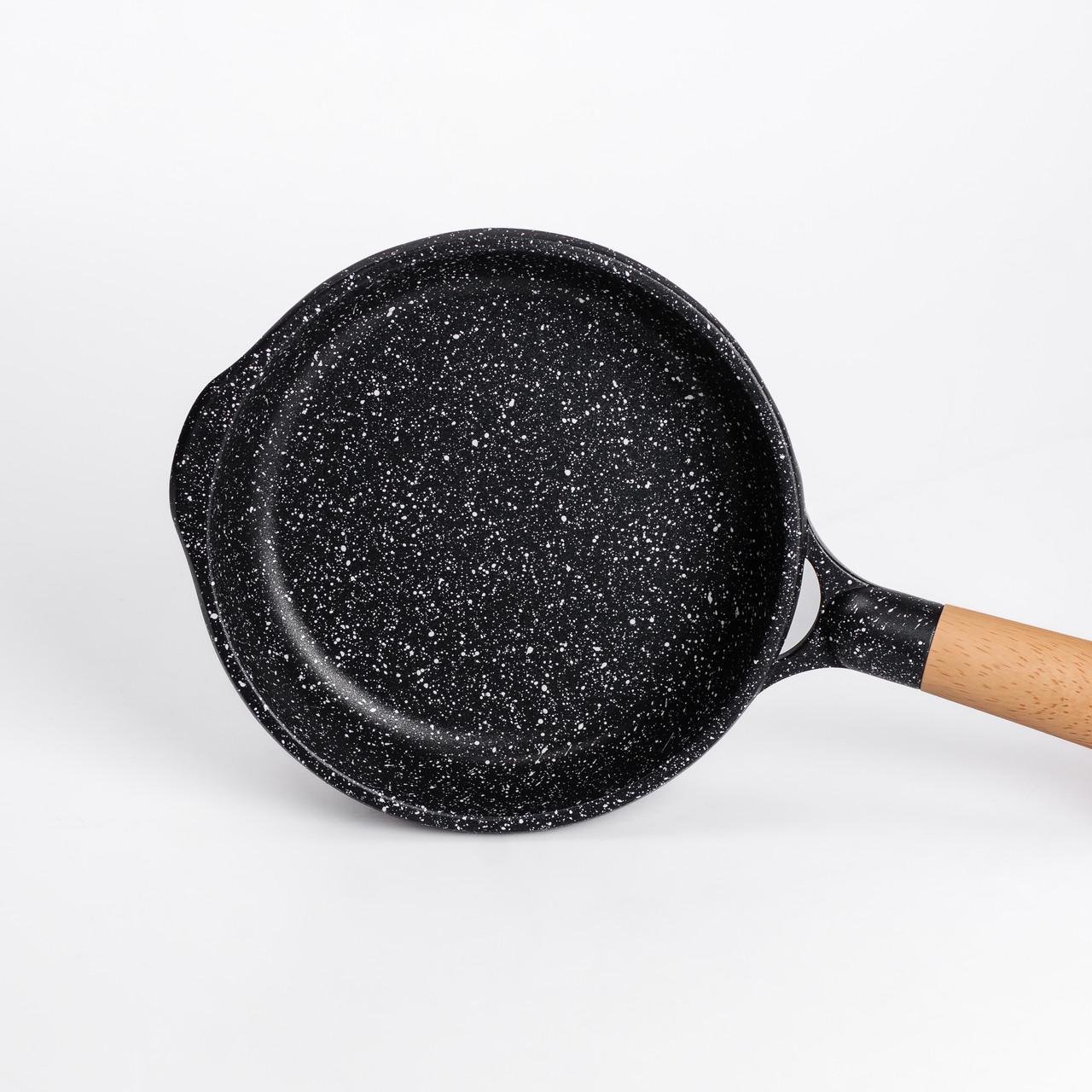 Сковорода алюмінієва мармурова MGC з антипригарним покриттям з товстим дном 1 л Ø 20 см Чорний - фото 2