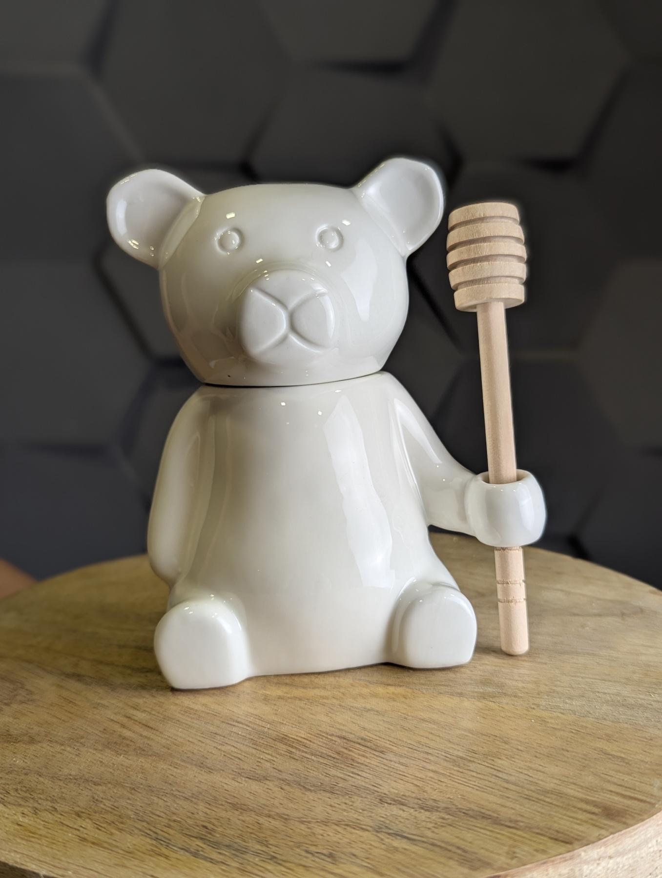 Медівниця порцелянова Ведмедик з дерев'яною ложкою 280 мл (31464623)