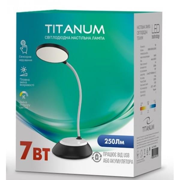 Лампа настольная TITANUM TLTF-022B 7W 3000-6500K USB Черный (48340) - фото 5