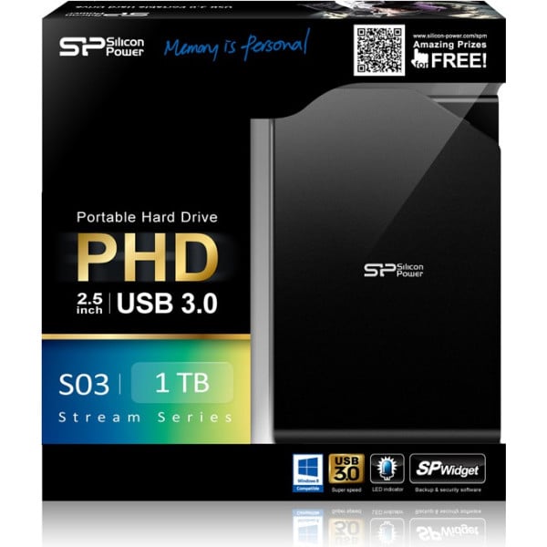 Жорсткий диск Silicon-Power USB 1000Gb Stream S03 Black (SP010TBPHDS03S3K) - фото 7