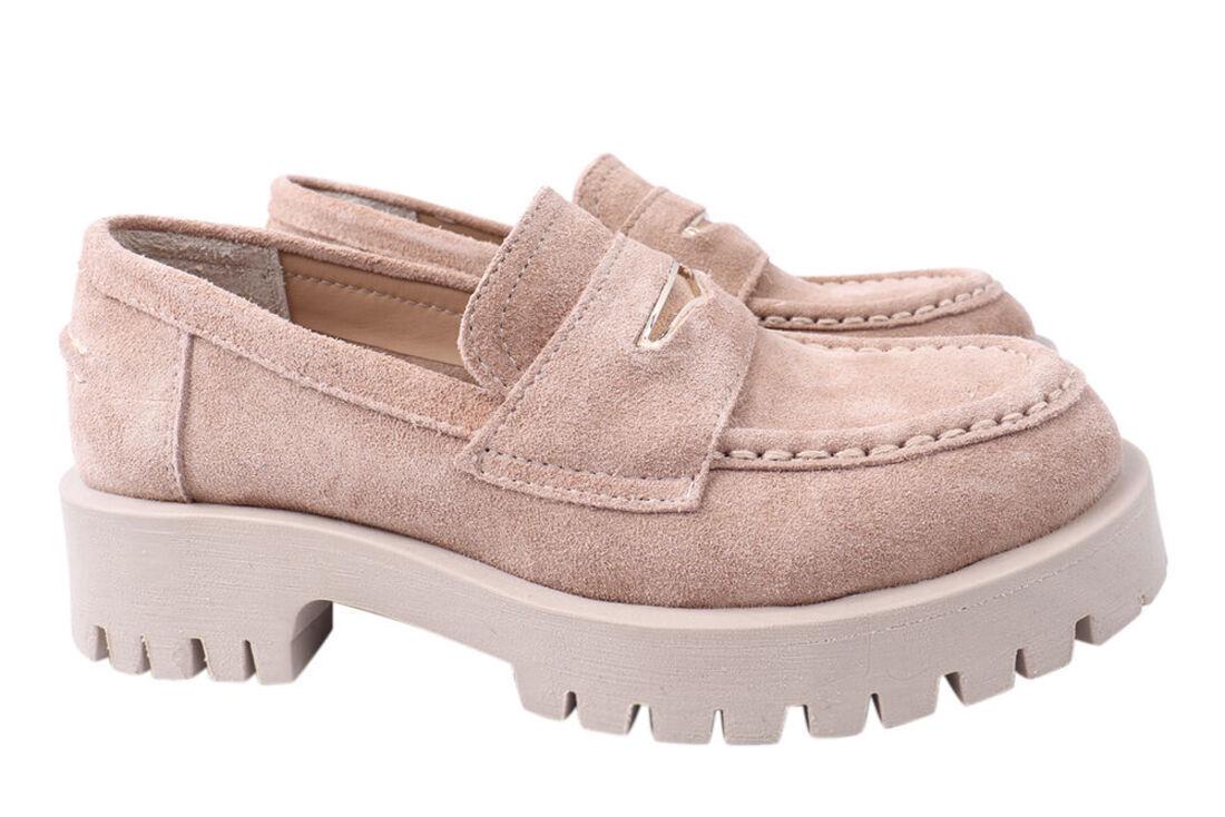 Туфлі жіночі Aquamarin із замші на платформі р. 39 Бежевий (1921-21DTC)