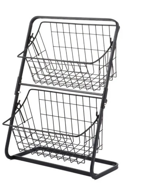 Органайзер для кухні на 2 кошики універсальний металевий - фото 2 Органайзер для кухні на 2 кошики універсальний металевий - фото 2