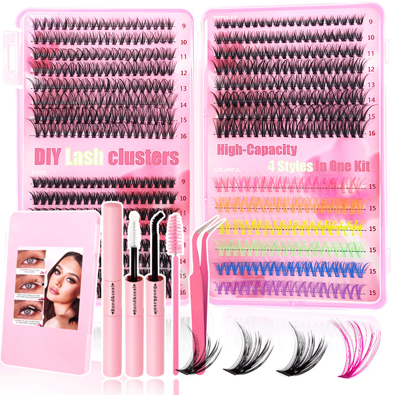 Набор для самостоятельного наращивания ресниц с ремувером 3D/4D/5D/6D 600 шт. (2598688245)