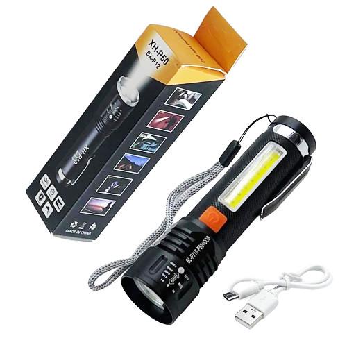 Фонарь BL-P716-P50+COB Li-Ion Zoom ЗУ Type-C Box White/Red (2245502058)