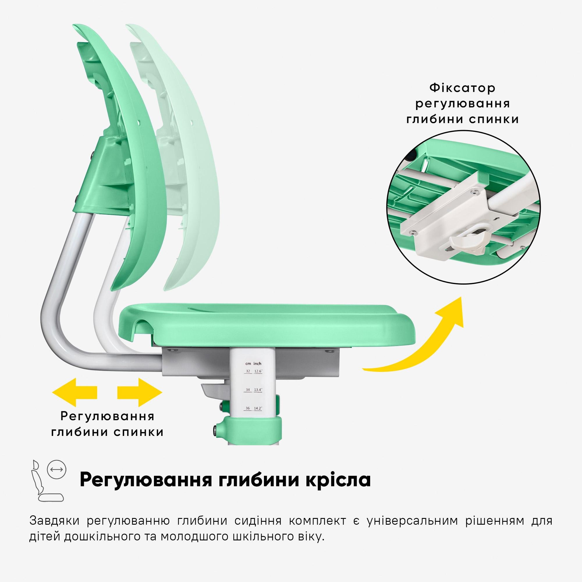 Комплект стіл та стілець Evo-kids Evo-05 Ergo Green (Evo-05 Ergo Z) - фото 4 Комплект стіл та стілець Evo-kids Evo-05 Ergo Green (Evo-05 Ergo Z) - фото 4