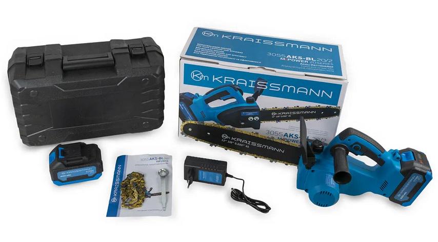 Цепная пила KRAISSMANN 3055 AKS-BL 20/2 аккумуляторная - фото 4 Цепная пила KRAISSMANN 3055 AKS-BL 20/2 аккумуляторная - фото 4