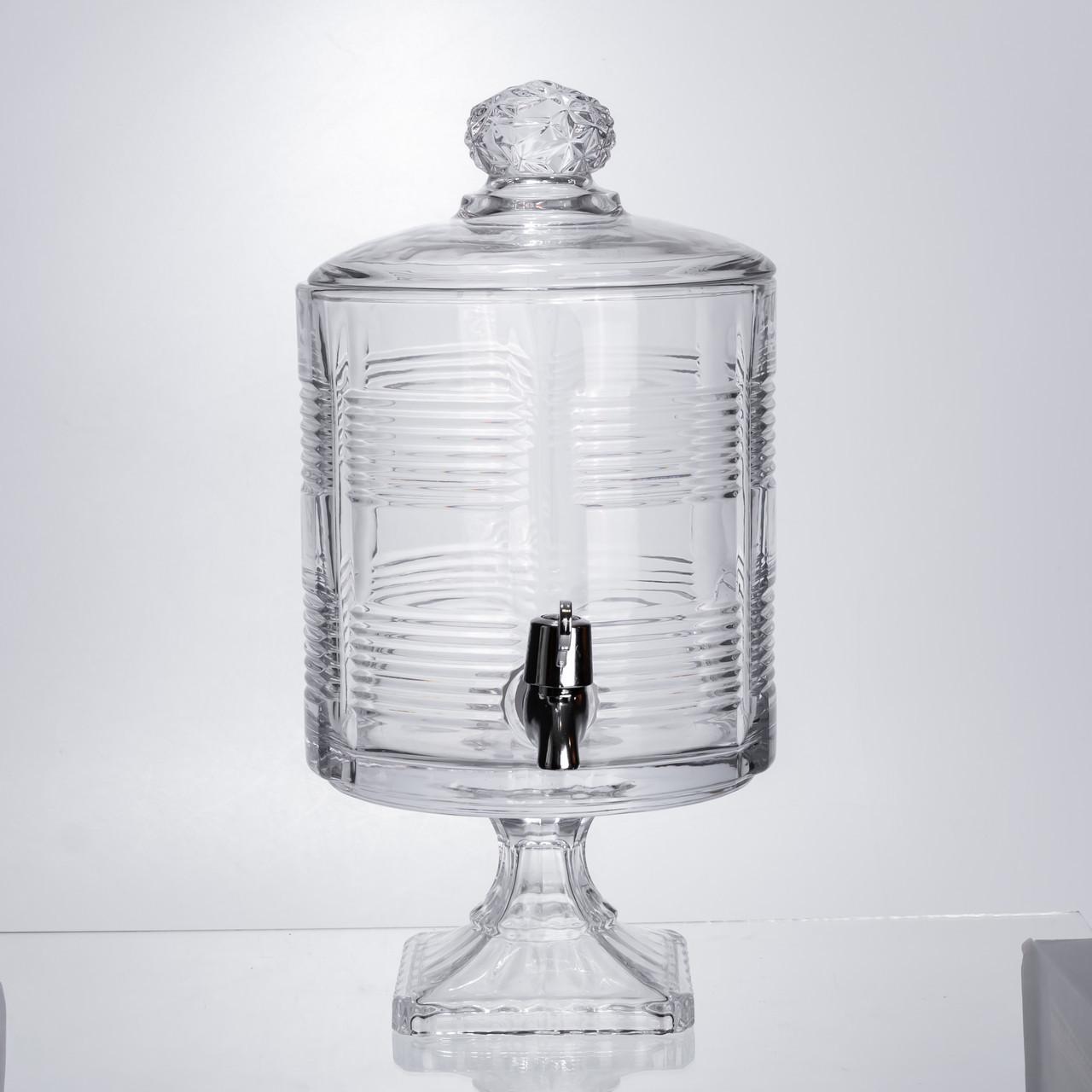 Лимонадница с краном на подставке стеклянная 4,5л Прозрачный (HP-19-2) - фото 6