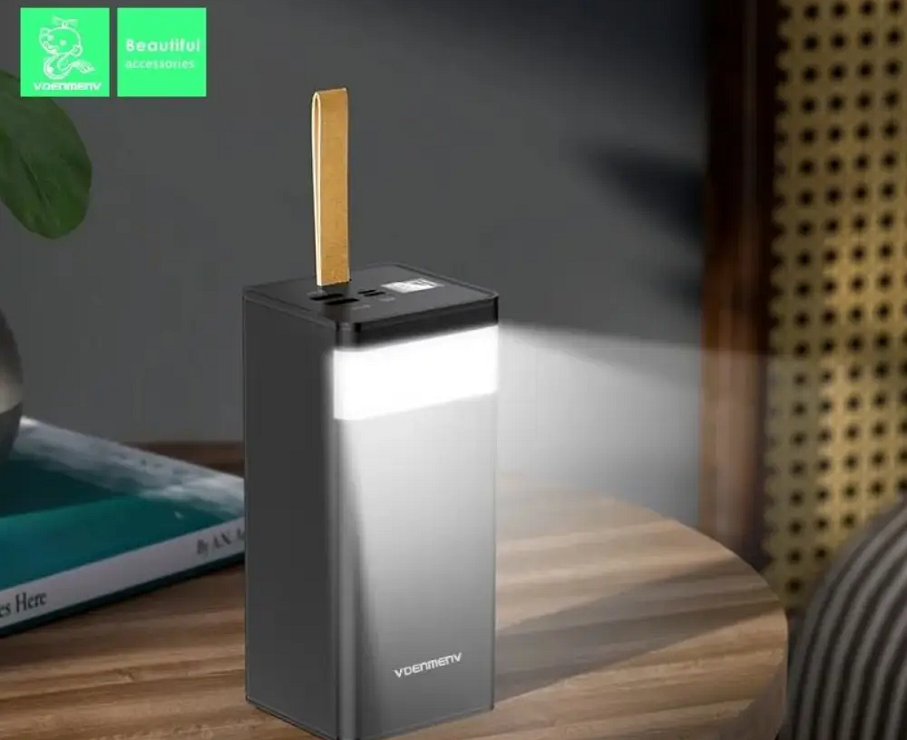 Повербанк з ліхтарем Denmen DP25 50000 mAh Чорний - фото 2 Повербанк з ліхтарем Denmen DP25 50000 mAh Чорний - фото 2