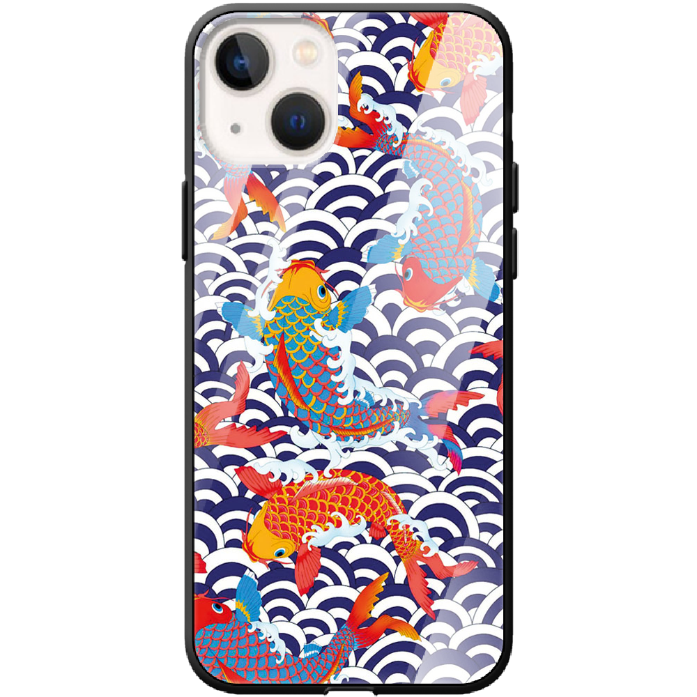 Чохол BoxFace iPhone 13 Koi Fish Чорний силікон зі склом (43370-up2477-43865)