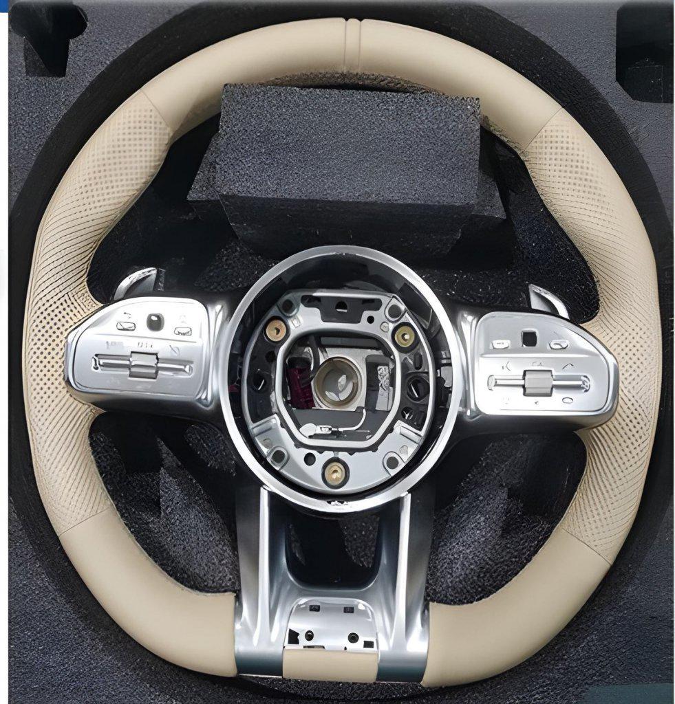 Руль AMG 2018-Style 3pin GBT для Mercedes C-class W204 2007-2015 гг. Черный/Бежевый