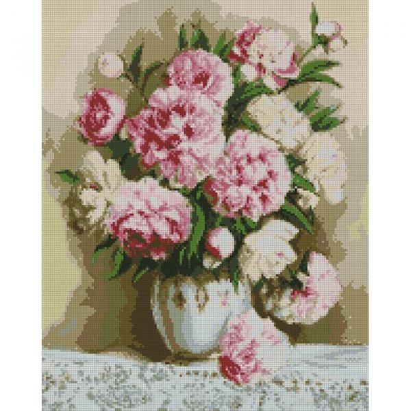 Алмазная мозаика Идейка Цветы Благородные пионы 40х50 см холст на подрамнике (АМ6118-mt)