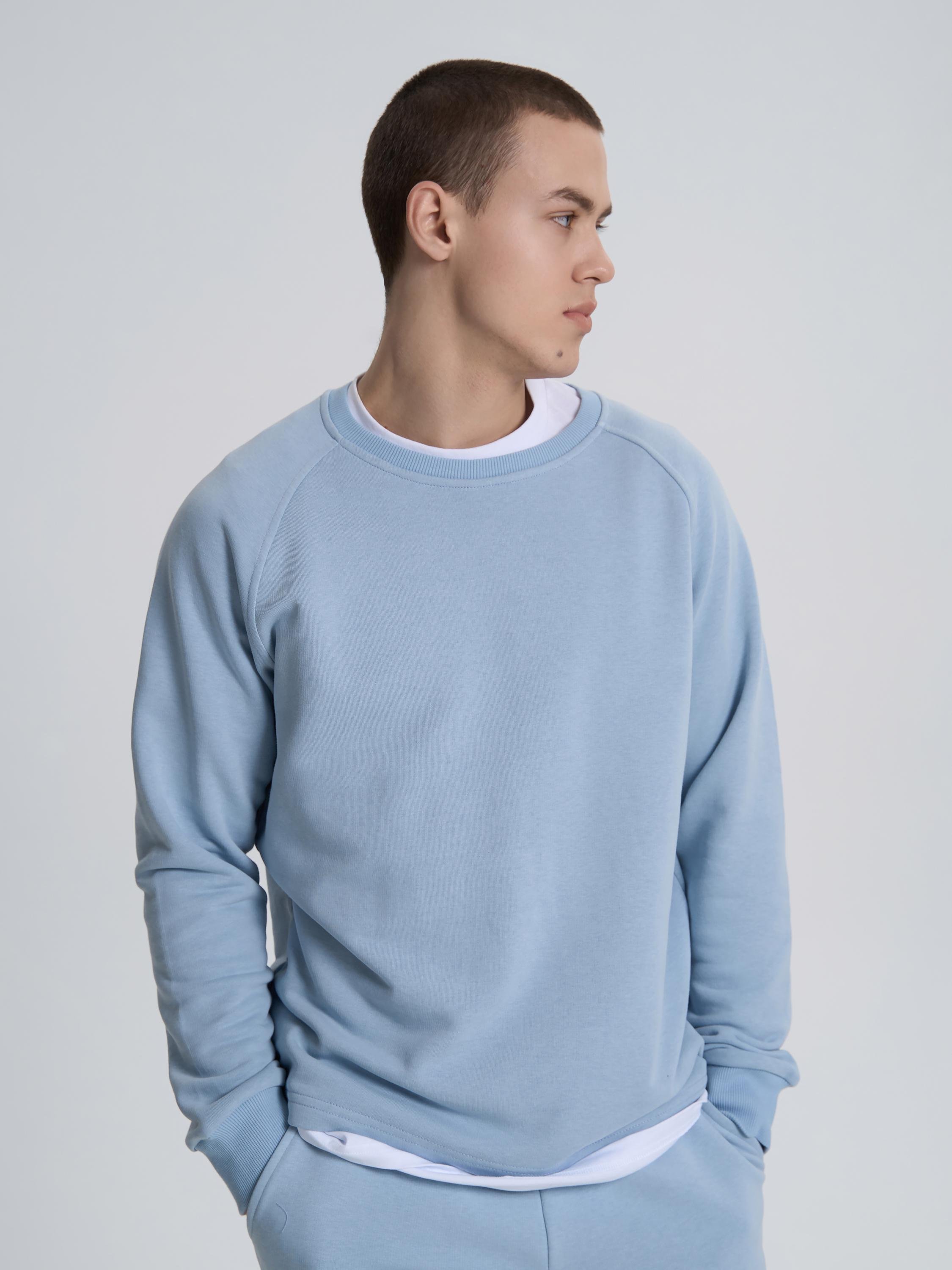 Свитшот-реглан мужской ROZA 240620 XL Серо-голубой (4824005724442)