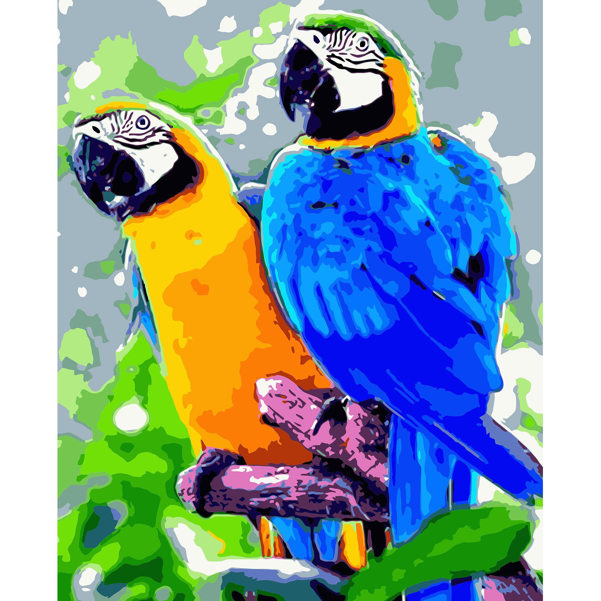 Картина по номерам Strateg Веселые Ара 40x50 см (VA-3176)