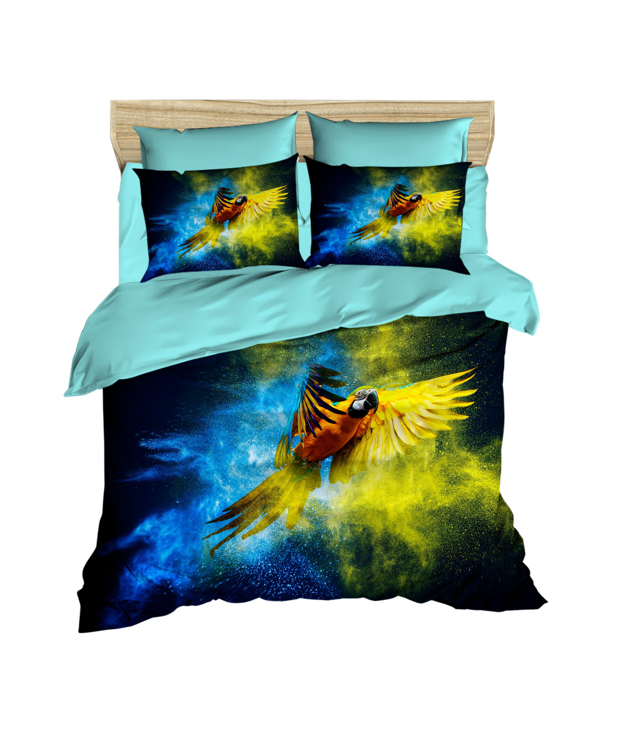 Комплект постельного белья LIGHTHOUSE ranforce+3D Gold and Blue 200х220/4х50х70