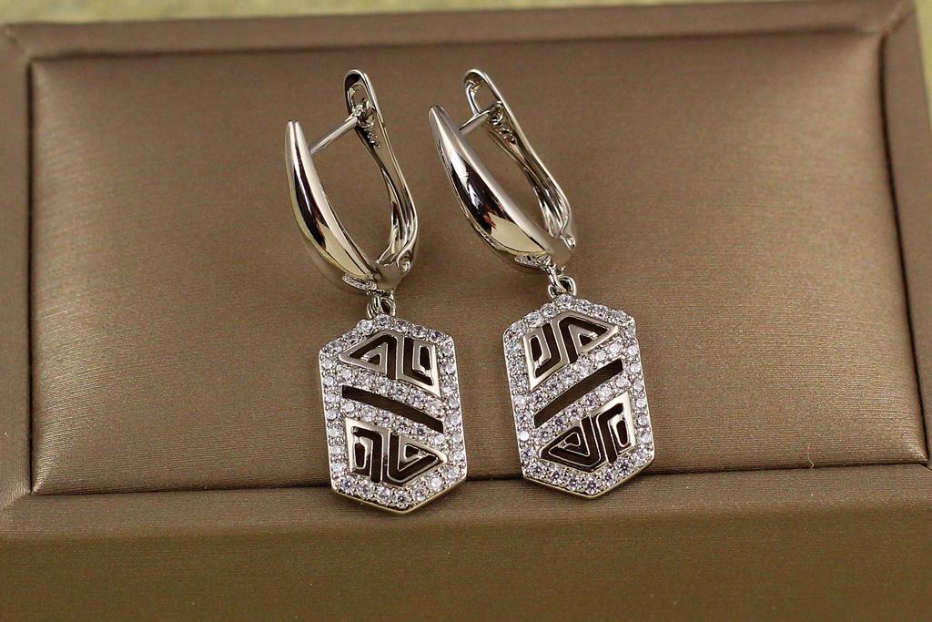 Серьги Xuping Jewelry сокровища пирамиды 3,3 см Серебристый (27471746)