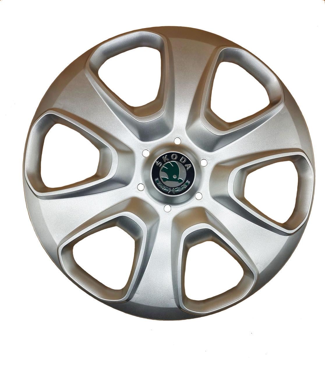 Ковпаки автомобільні модельні Skoda R15 A177 AK 4 шт. Сріблястий (105865)