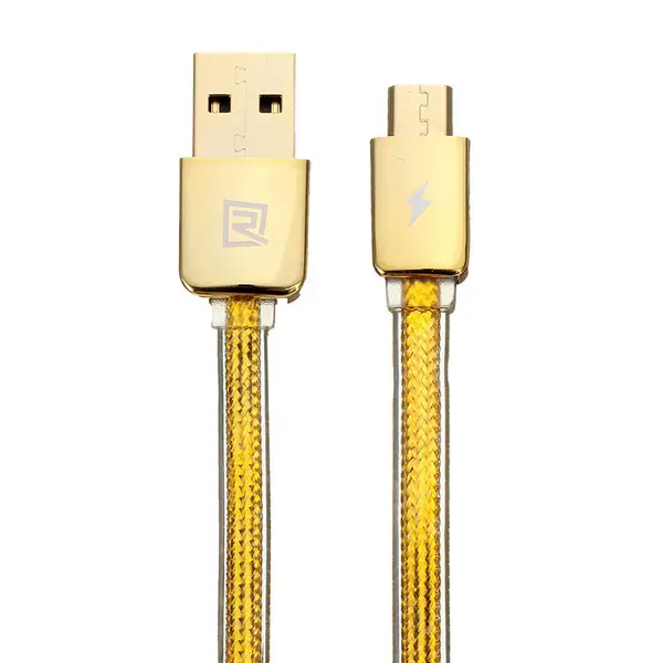 Кабель Remax RC-016m USB МicroUSB Golden 1 м Золотой (6954851217404)