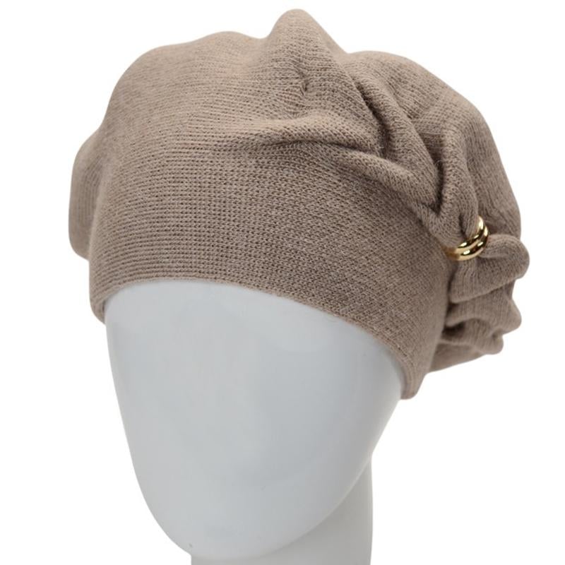 Берет жіночий Lirus Ілона подвійний на стійці з візерунком one size Бежевий (277452)