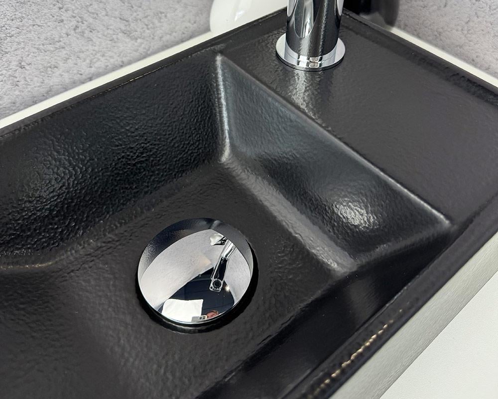 Умывальник Snail Эстель R 400х220 мм Черный шагрень (152D200R) - фото 7 Умывальник Snail Эстель R 400х220 мм Черный шагрень (152D200R) - фото 7