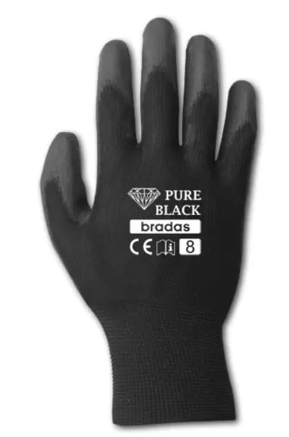Перчатки защитные PURE полиуретан р. 7 Black (RWPBC7)