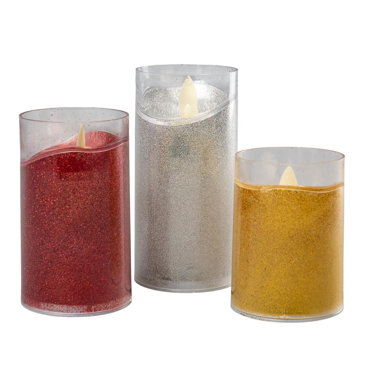 Набор рождественских светодиодных свечей LED из 3 шт. на батарейках Разноцветный (147-81-8518-005)