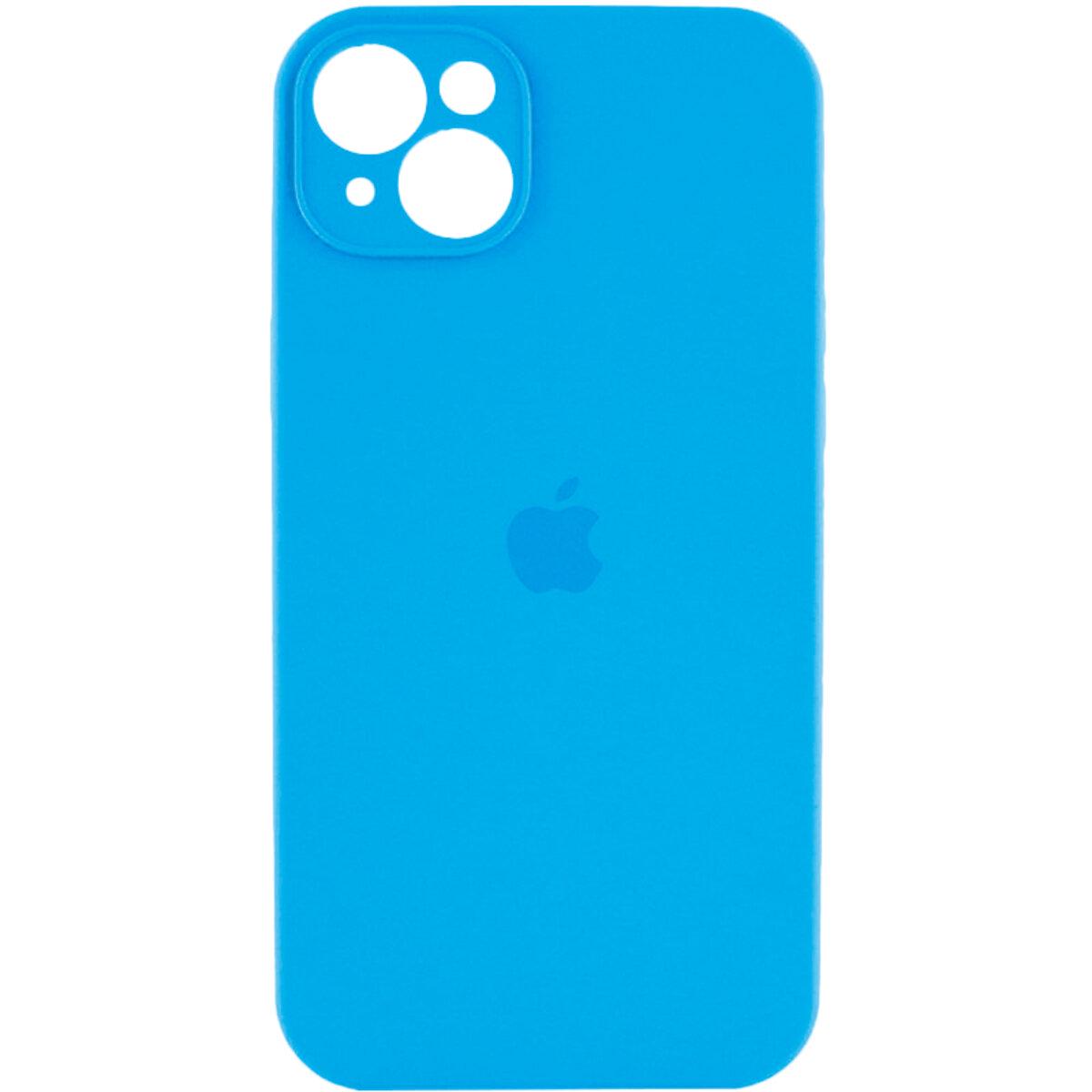 Противоударный чехол для Apple iPhone 13 Silicone Full Case AA Camera Protect / Light Blue