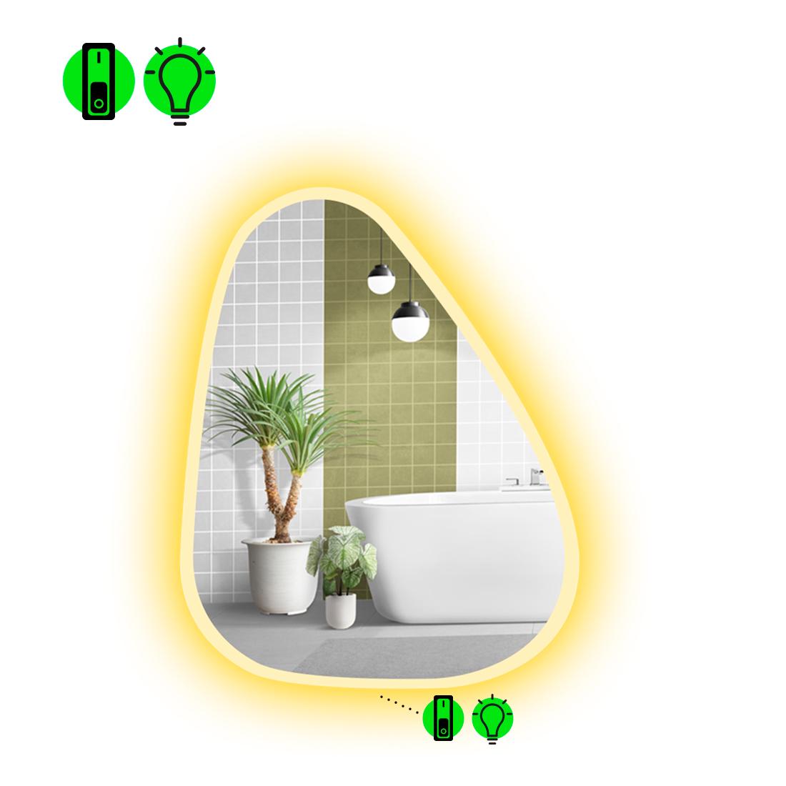 Дзеркало з LED підсвіткою Doccia 3 з механічним вмикачем 140x110 см