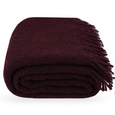Плед букле 140х200 см Гранатовый - фото 1