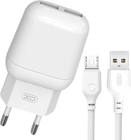 Устройство зарядное Xo L78 2 USB 2,4A кабель microUSB (27924)