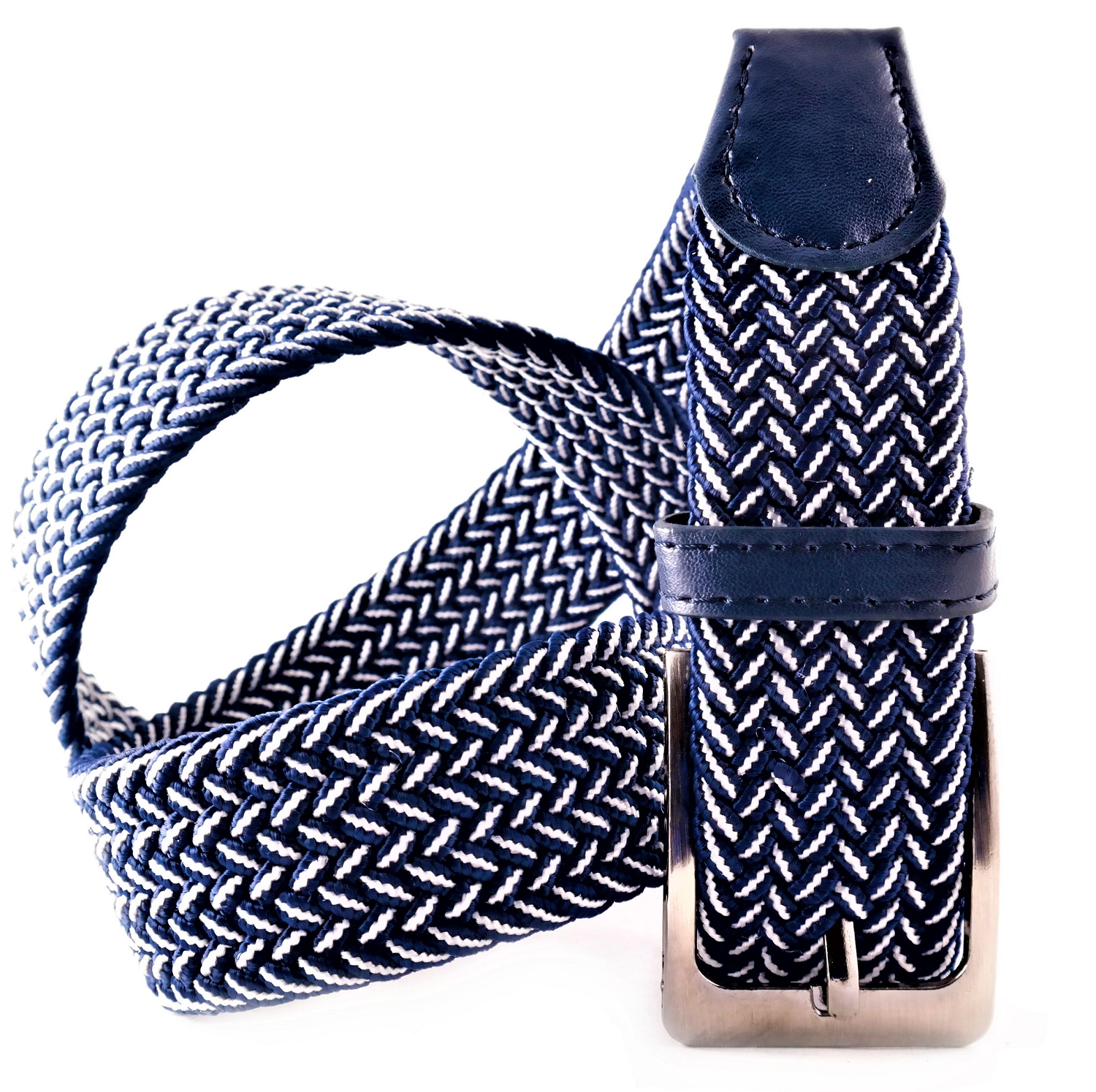 Ремінь резинка Weatro Синьо-білий (0084rez-3.5k)