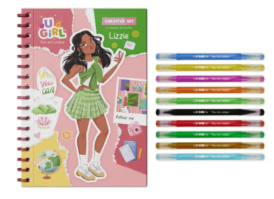 Набір креативної творчості UGIRL Lizzie 300954 DoDo 10 маркерів блокнот 25х176 см - фото 4 Набір креативної творчості UGIRL Lizzie 300954 DoDo 10 маркерів блокнот 25х176 см - фото 4