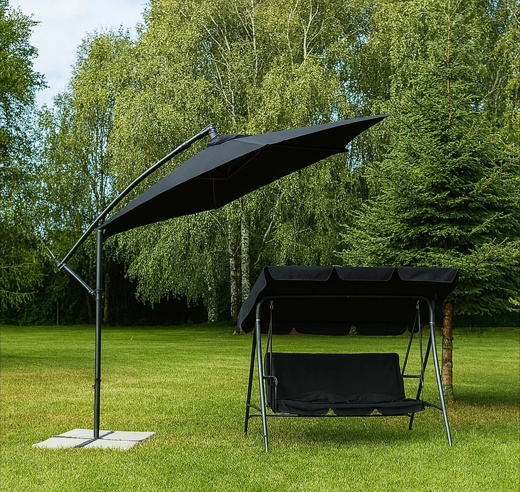 Качели LEOBRO с подушками 176х114х168 см Черный (LBSW3-D3-BLK) - фото 2 Качели LEOBRO с подушками 176х114х168 см Черный (LBSW3-D3-BLK) - фото 2