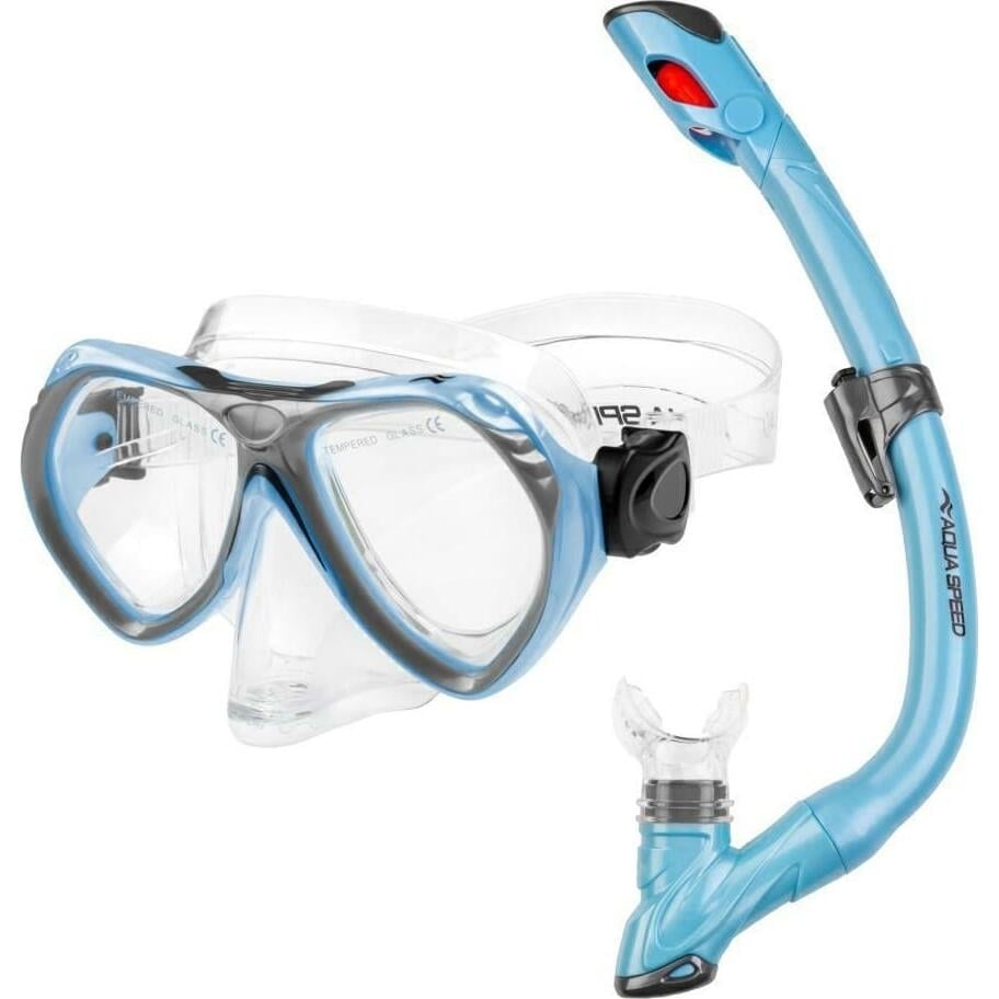 Набор для плавания детский маска/трубка Aqua Speed ​​AURA + EVO Голубой (605-02)