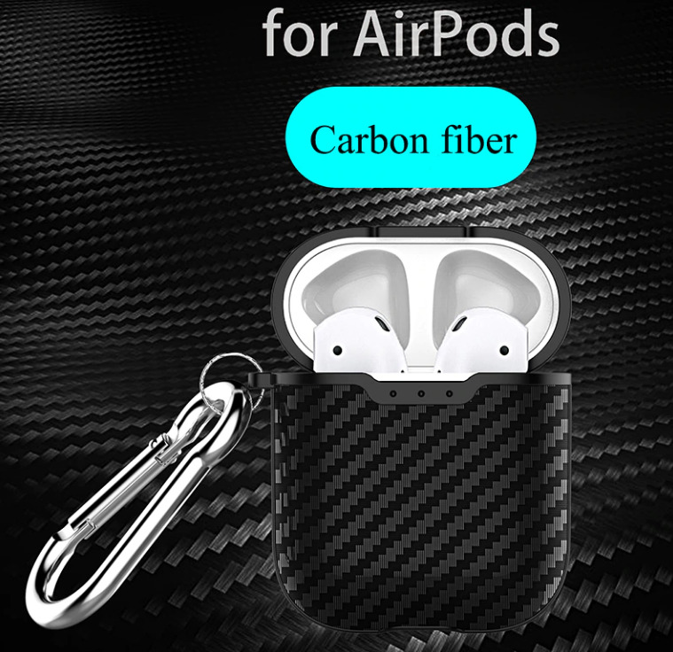 Силиконовый чехол Primo Carbon Fiber для AirPods 2 Black (993676818) - фото 5