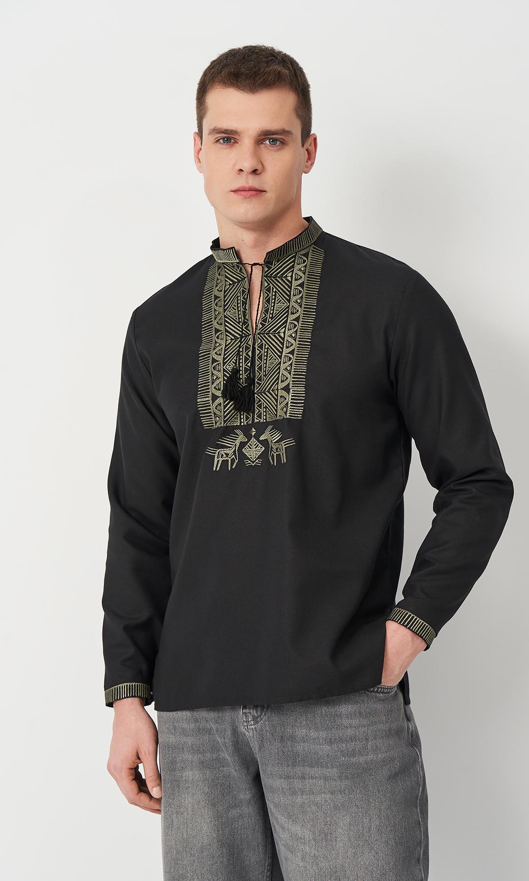 Вишиванка чоловіча Вишиваночка р. 62 Чорний (645-4)