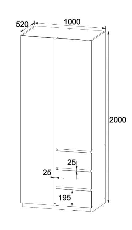 Шафа з дзеркалом Мастер Форм Брайт ДСП 1000х520х2000 мм Білий - фото 3