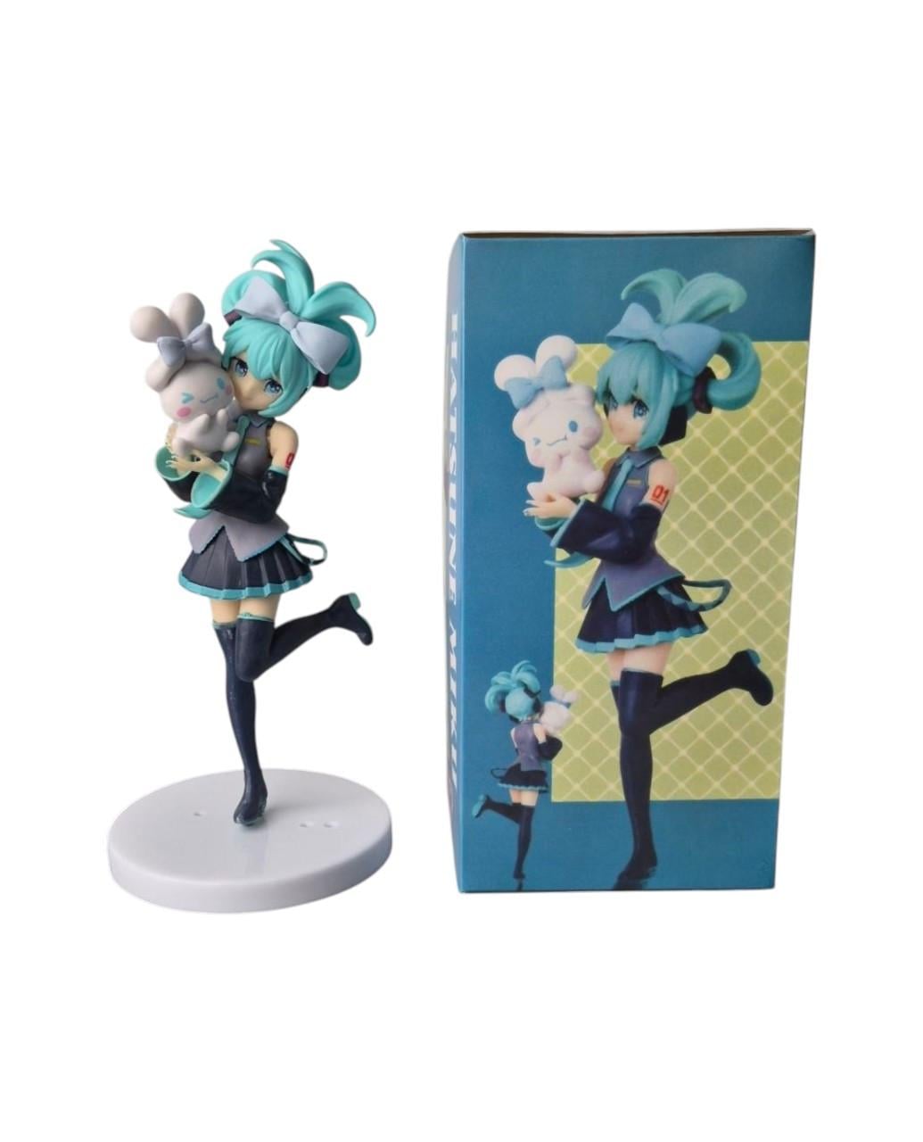 Анимефигурка коллекционная Хацуне Мику Hatsune Miku x Cinnamoroll с кроликом PVC 18 см (1630)