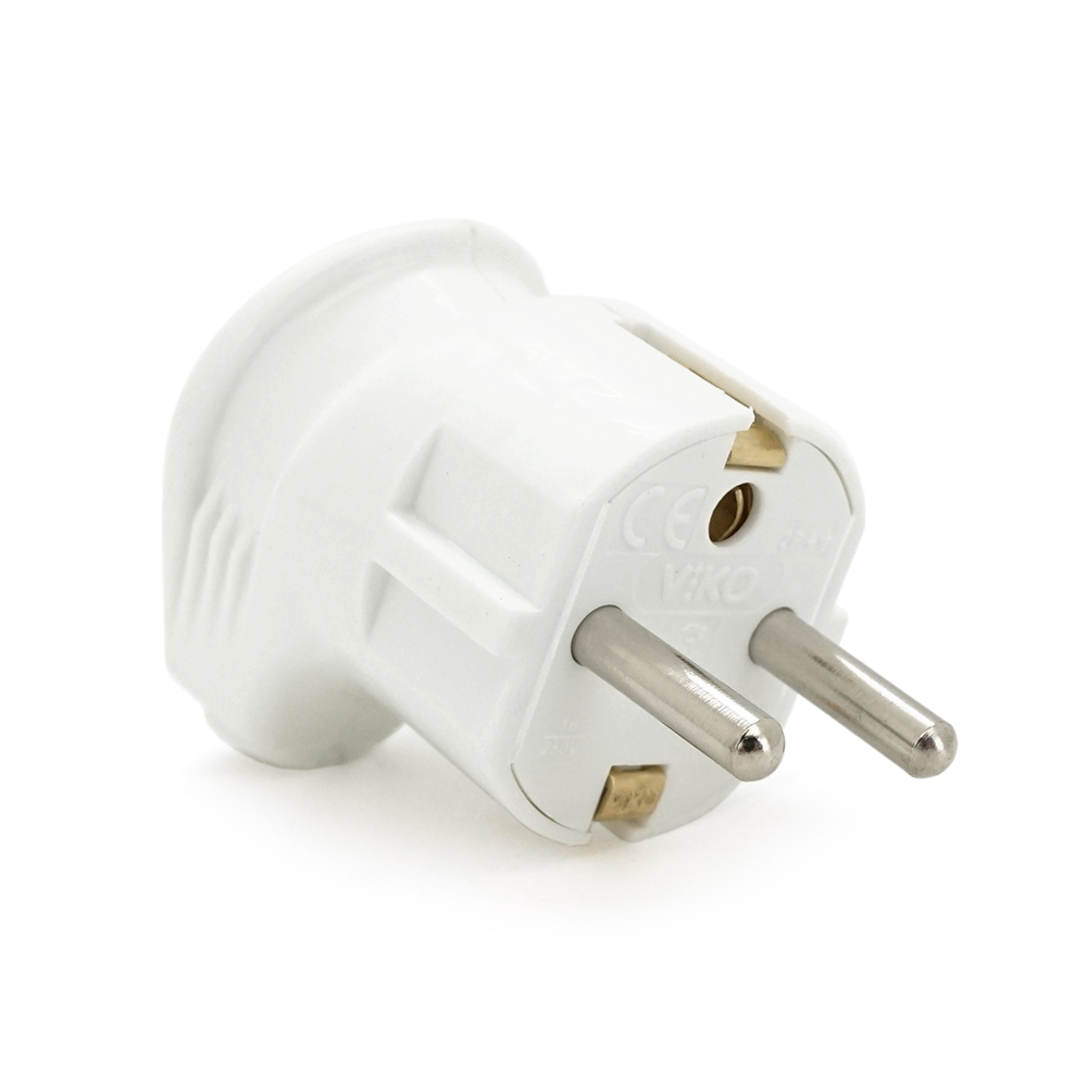 Электровилка электрическая Viko угловая с заземлением 16А 260В ПВХ корпус Белый (YUT_V11809) Электровилка электрическая Viko угловая с заземлением 16А 260В ПВХ корпус Белый (YUT_V11809)