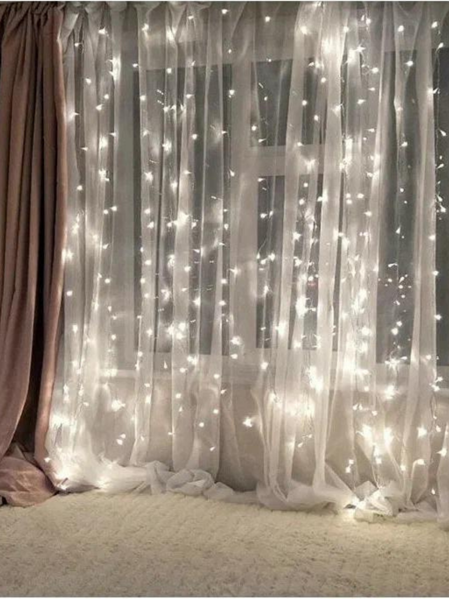 Штора-гирлянда на окно новогодняя светодиодная Белый холодный (30307092) - фото 8