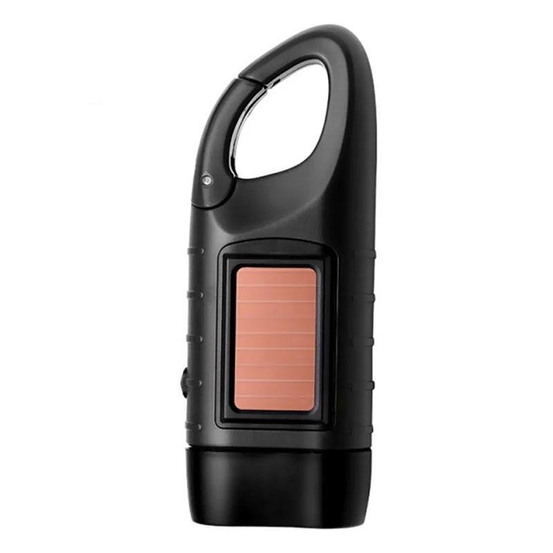 Ліхтар ручний з зарядкою та сонячною батареєю Cool Bee R1 Black