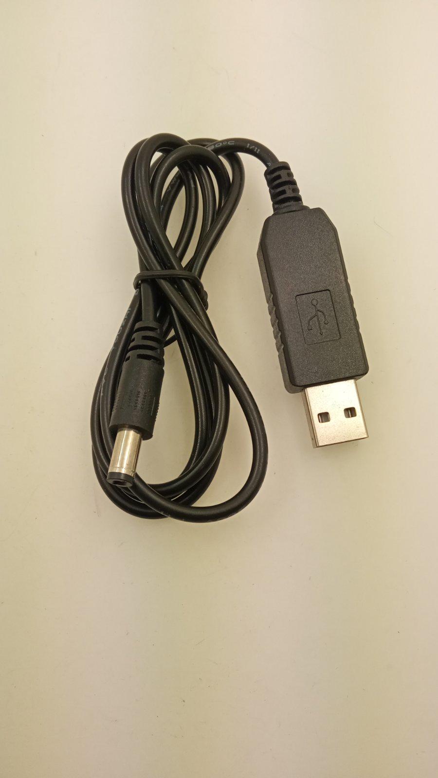 Кабель живлення USB-DC 5,5x2,1 на 12V (32113)