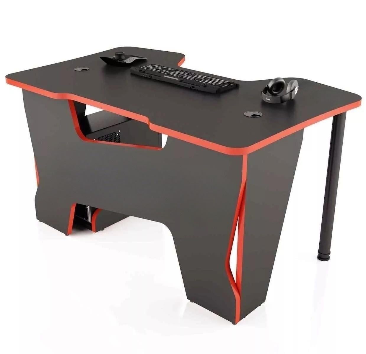 Геймерский стол COMFORT GT14 140х87х75 см Черный с красным